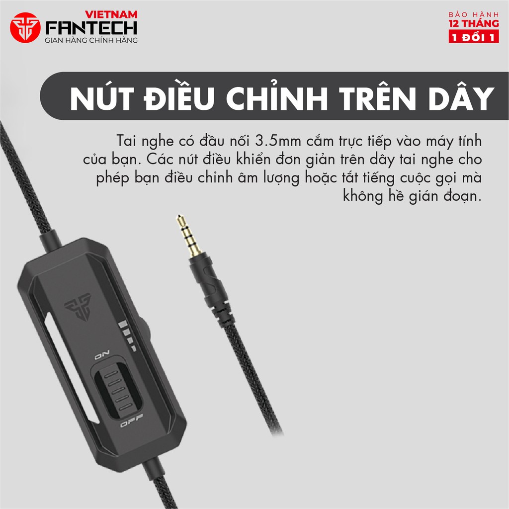 Tai Nghe Gaming Chụp Tai Có Dây FANTECH MH86 Chuyên Game Console PS4, PS5... Jack 3.5mm Kèm Mic Chuyên Dụng
