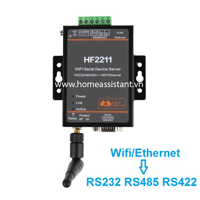 Bộ Định Tuyến Wifi Ethernet RS232 RS485 RS422 Modbus Elfin HF2211 (Hỗ trợ HomeAssistant) Hass PLC