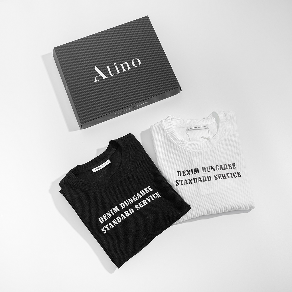 Áo nỉ thun dài tay nam DENIM ATINO vải thun cao cấp chuẩn form AN0508