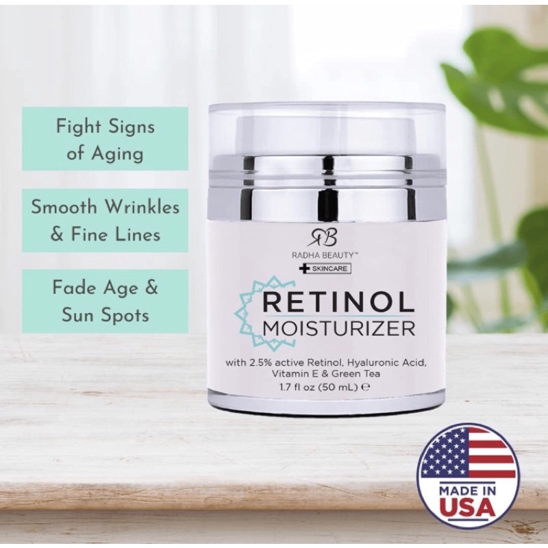 [Date 02/2025]Kem dưỡng ẩm chống lão hoá Radha Beauty Retinol Moisturizer Miracle Cream 50ml USA