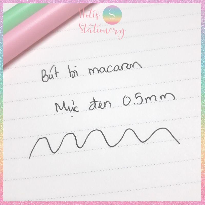 [HOTIS] Bút bi bấm mực đen vỏ màu macaron dễ thương - Ngòi 0.5mm