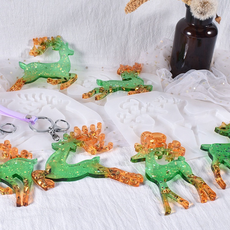 Blg Khuôn Làm Trang Sức Thủ Công Hình Tuần Lộc Giáng Sinh Bằng Nhựa Resin Dễ Tháo Gỡ Không