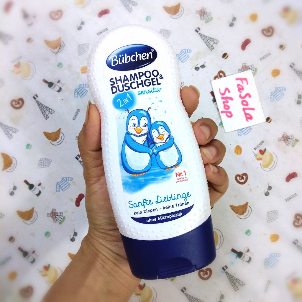 Sữa tắm gội trẻ em BUBCHEN Đức 230ml Bübchen đỏ dâu đất tím  lúa mỳ trắng em bé toàn thân shampoo body wash