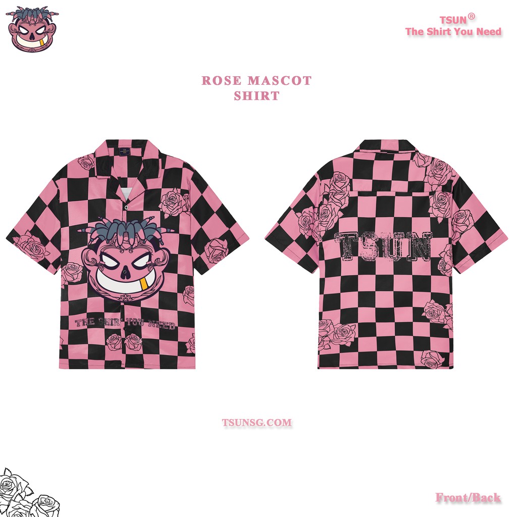 [Mã WABRM4  giảm 15% tối đa 50k đơn 150k] Sơ mi TSUN Rose Mascot Shirt - Hồng/Đen