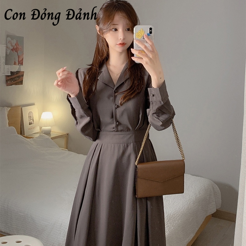 Váy voan thanh lịch dáng dài xếp ly con đỏng đảnh VD057