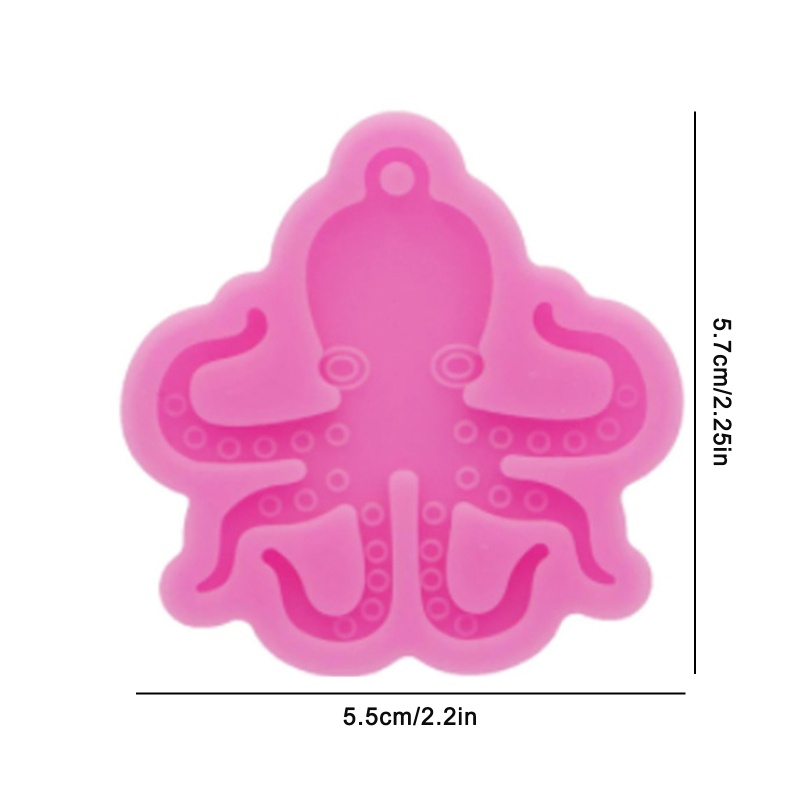 Khuôn Silicone Làm Móc Khóa Hình Bạch Tuộc Bằng Pha Lê UV DIY