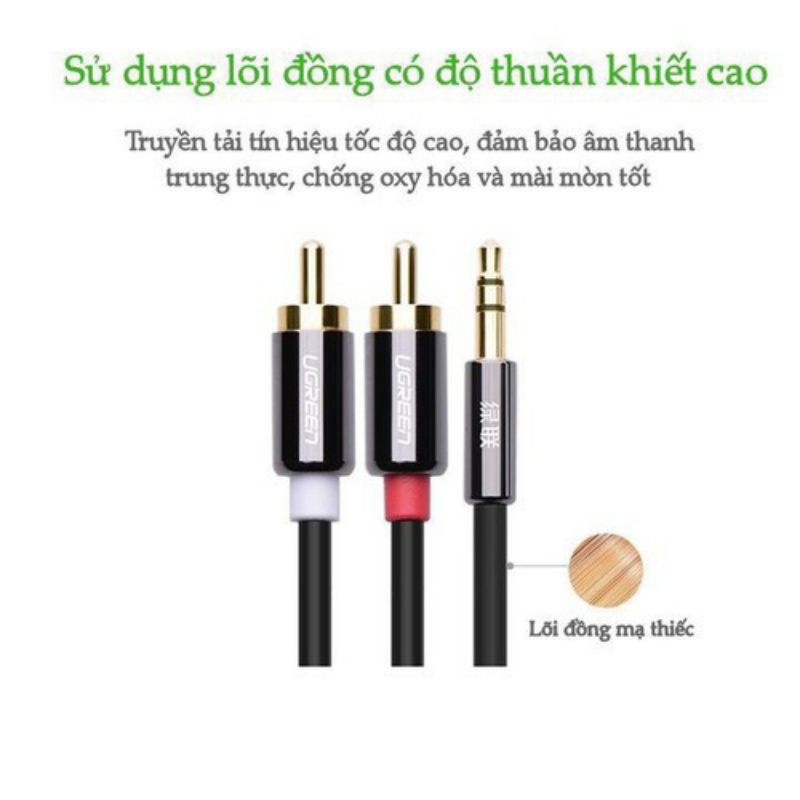 Cáp Audio 3.5mm Ra 2 Đầu bông sen Cao Cấp Chính Hãng Ugreen 10749 10583 10584 10590 10591 AV116