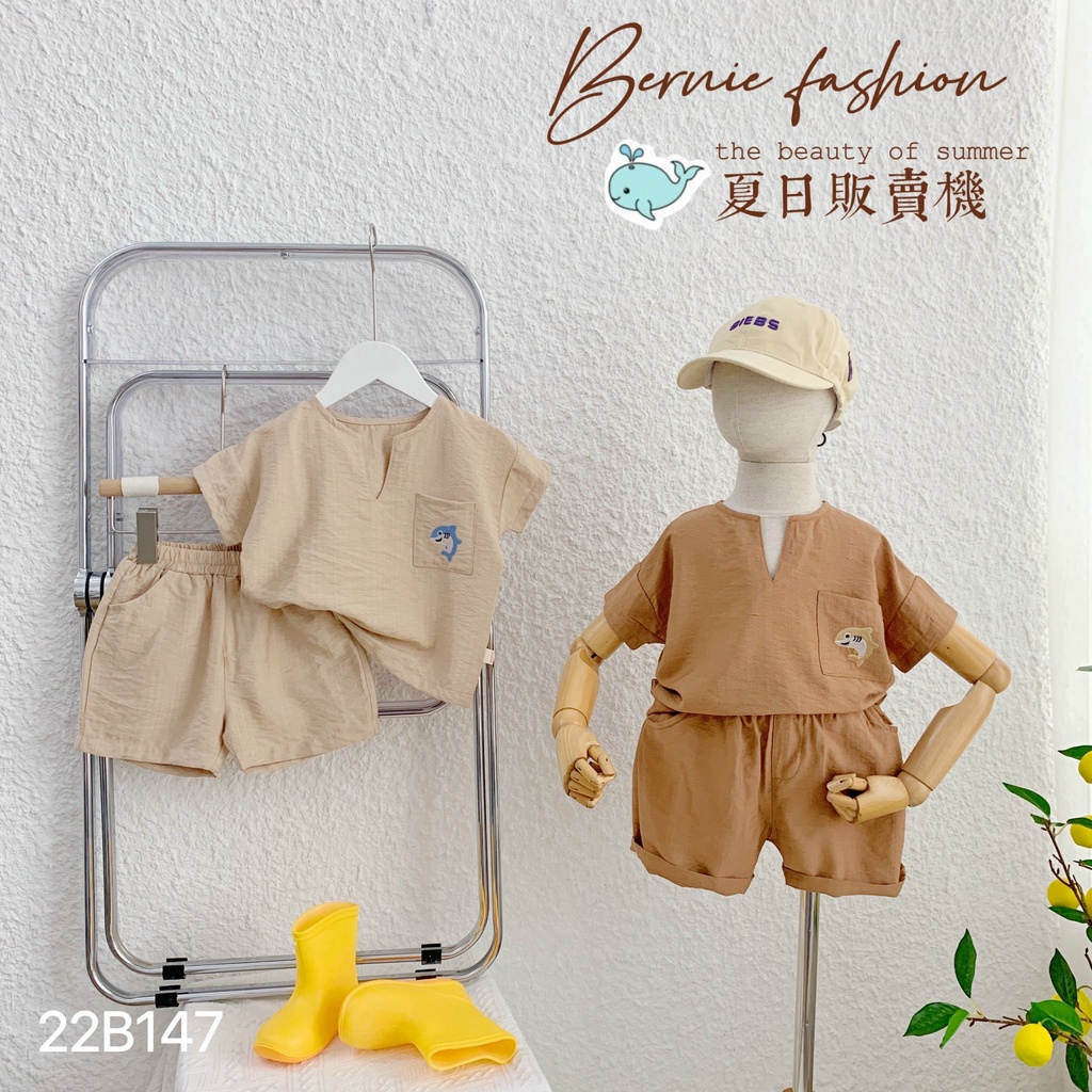 Bộ đũi bé trai mềm mát, set sơ mi đi chơi cho bé hoạ tiết xinh xắn Bernie