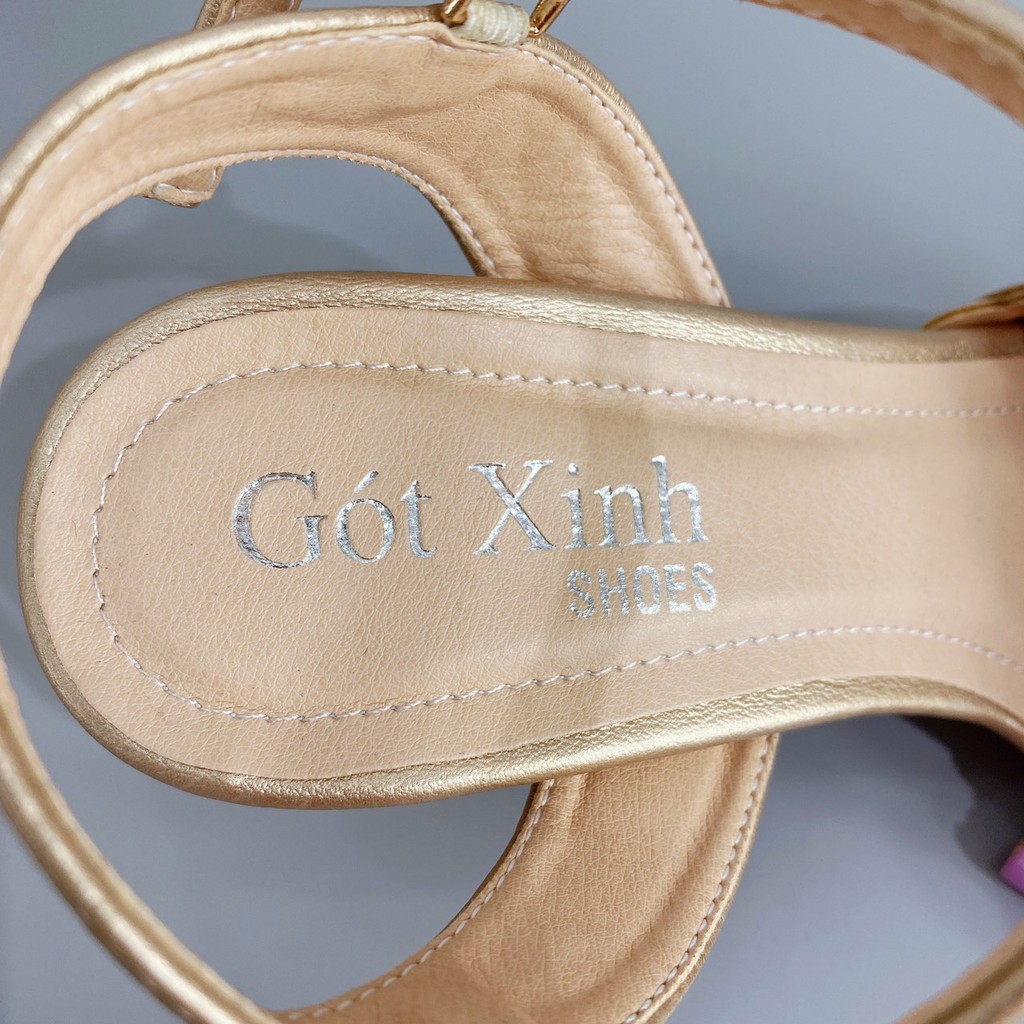 Giày sandal cao gót nữ GÓT XINH GD5 da mờ trụ vuông cao 5cm