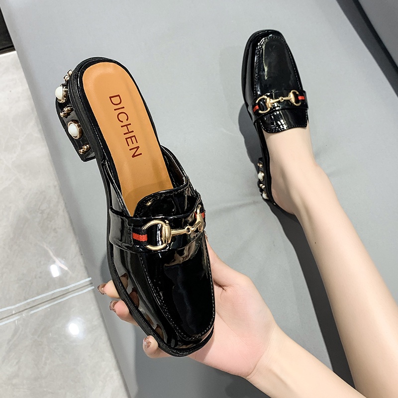 Giày lười IELGY gót thấp khóa cài thời trang cho nữ