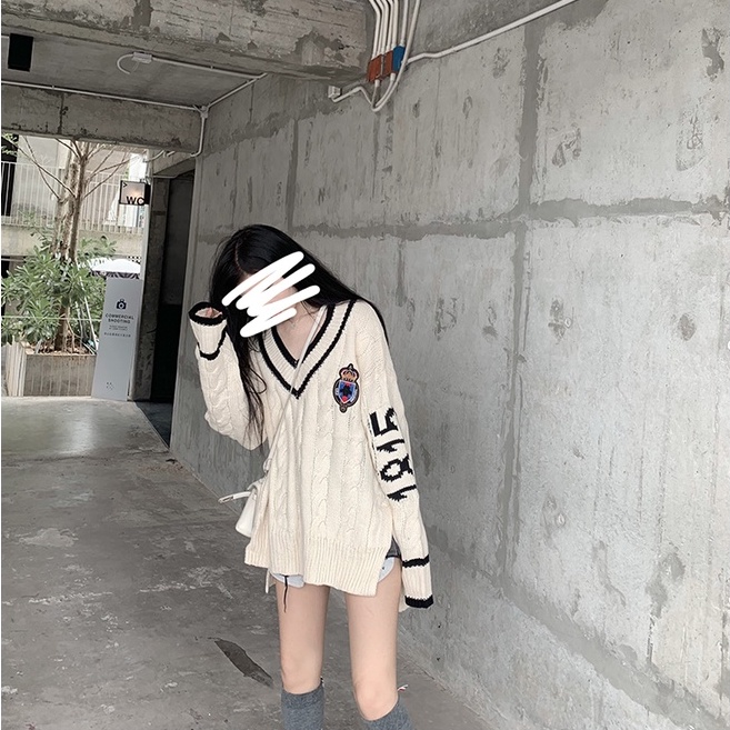 Áo len nữ tay dài cổ chữ V thời trang Hàn Quốc | BigBuy360 - bigbuy360.vn