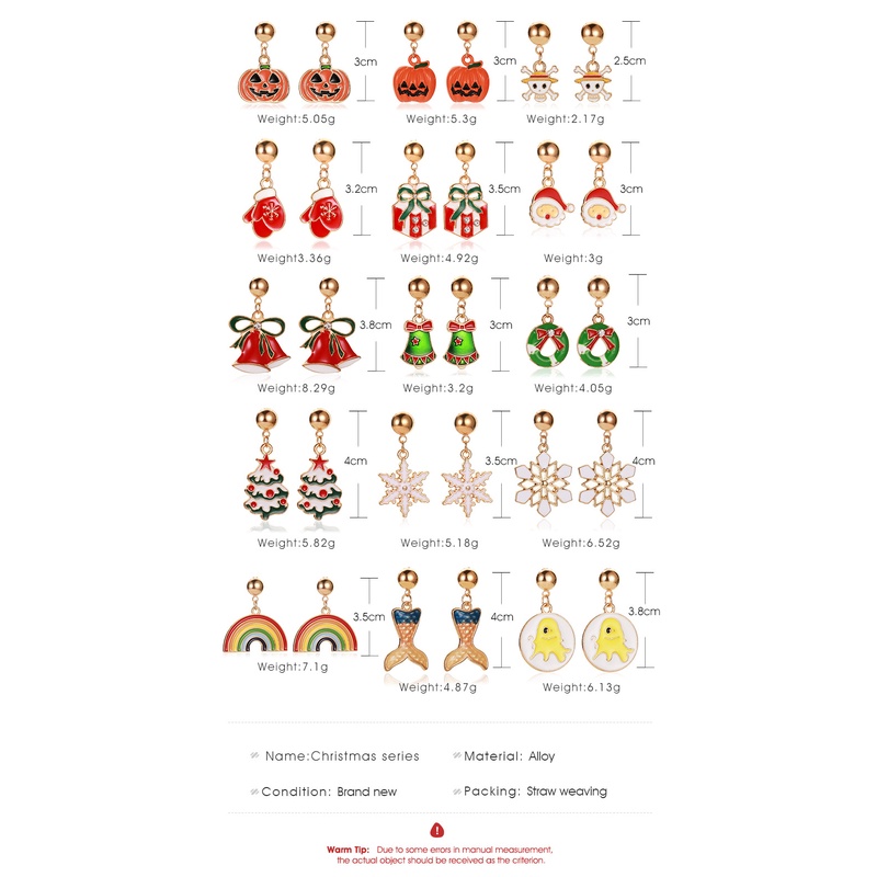 Khuyên Tai Nữ Trang Tạo Hình Cây Thông Giáng Sinh