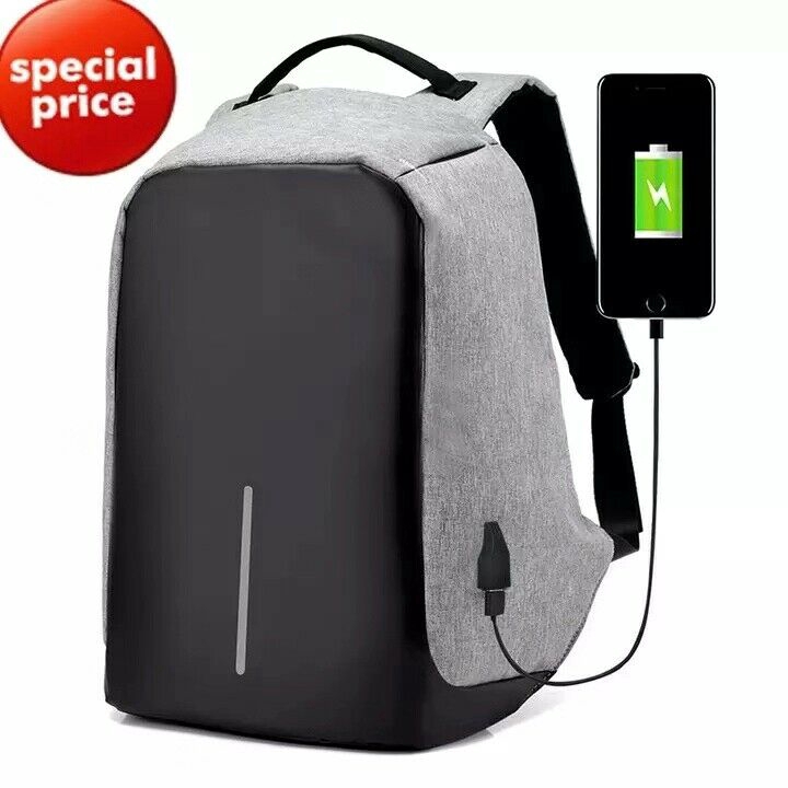 Anti-Theft Backpack Laptop Travel School Bag With USB Charging Port