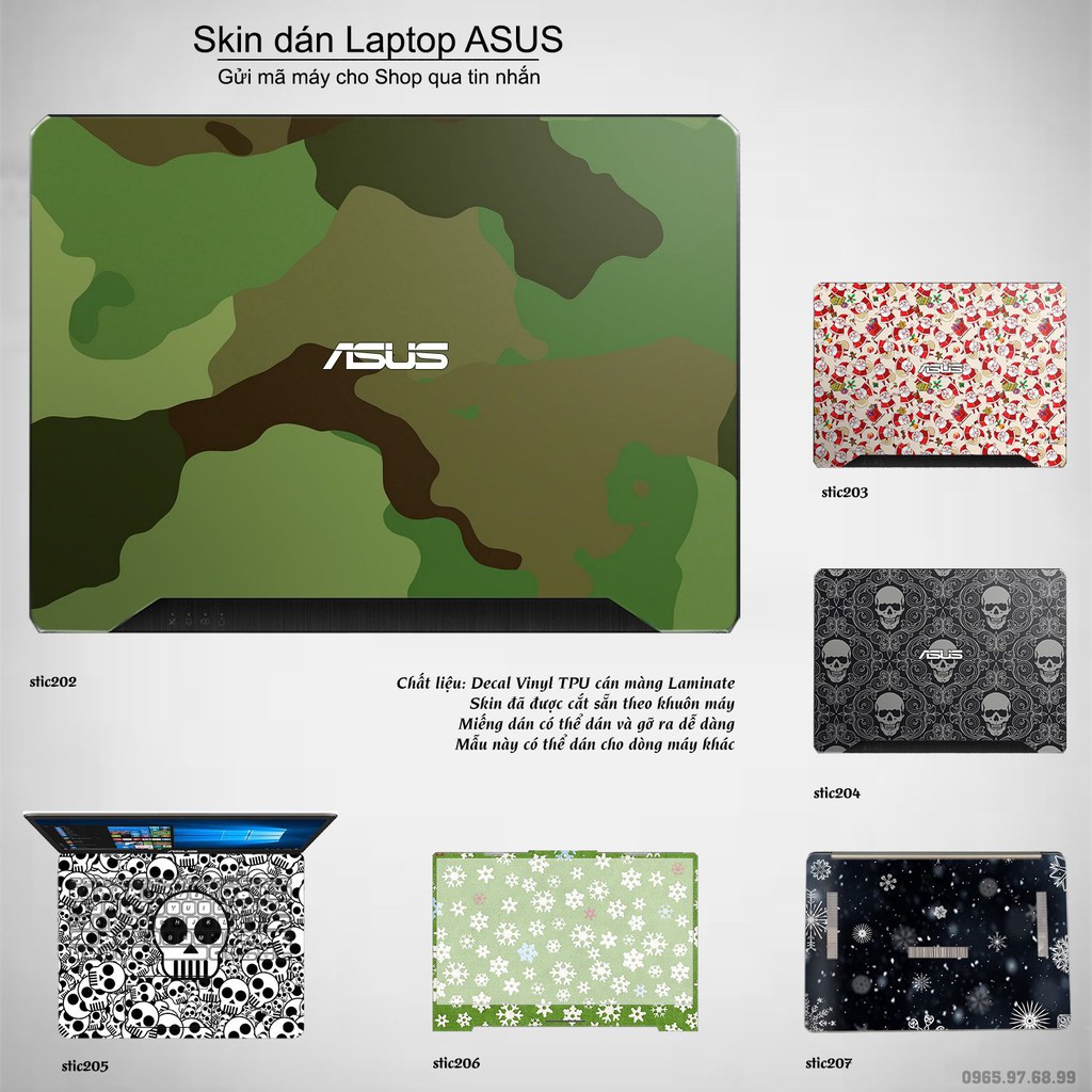 Skin dán Laptop Asus in hình Hoa văn sticker _nhiều mẫu 33 (inbox mã máy cho Shop)