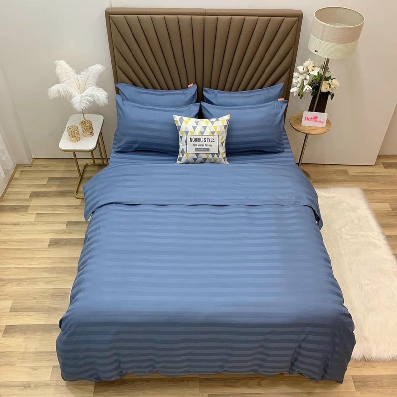 Bộ Chăn Ga Gối Cotton Tc 3f Hizun Chuyên Dùng Cho Khách Sạn Home Stay