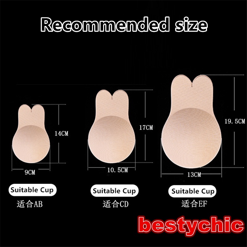 Miếng Dán Nâng Ngực Silicone Hình Tai Thỏ Thoáng Khí