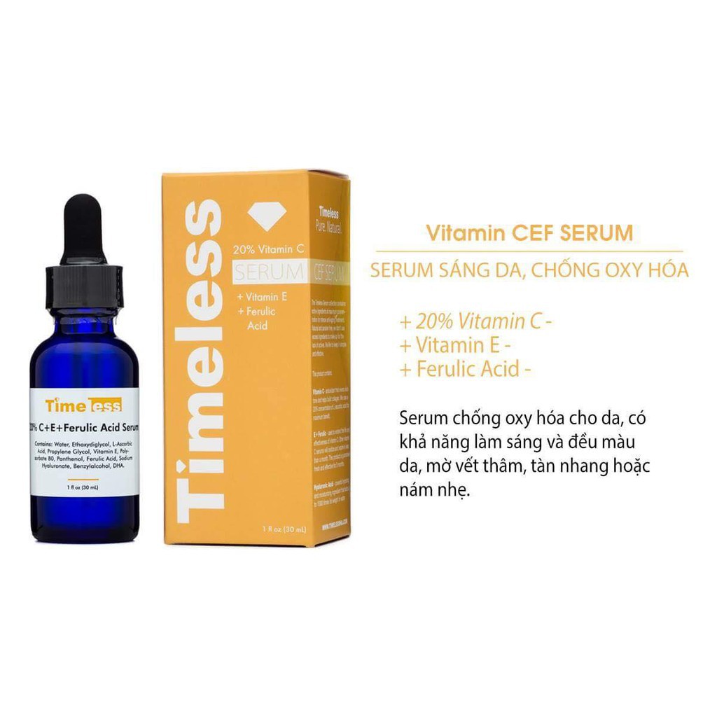 Tinh chất Timeless 20% Vitamin C + E Ferulic Acid Serum 30ml