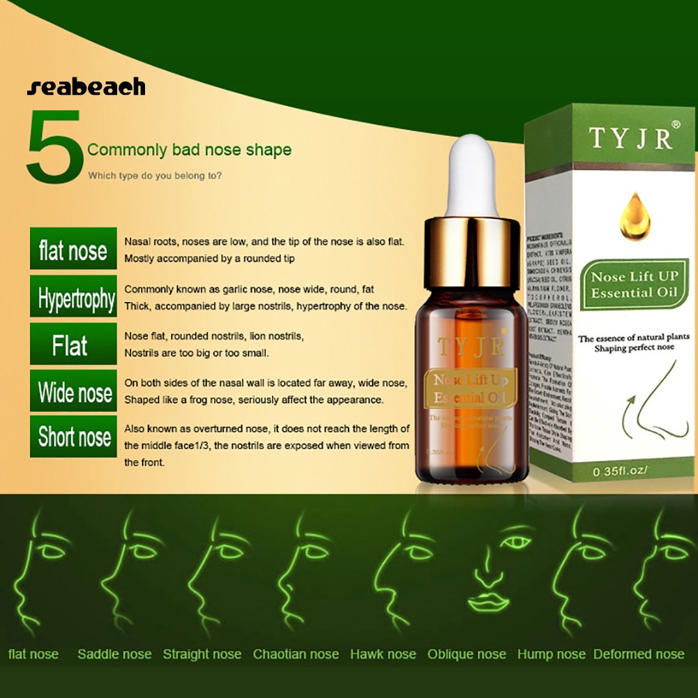SEA_10ml Nose Lift Up Essential Oil Heighten Slimming Nasal Bone Massage Remodeling