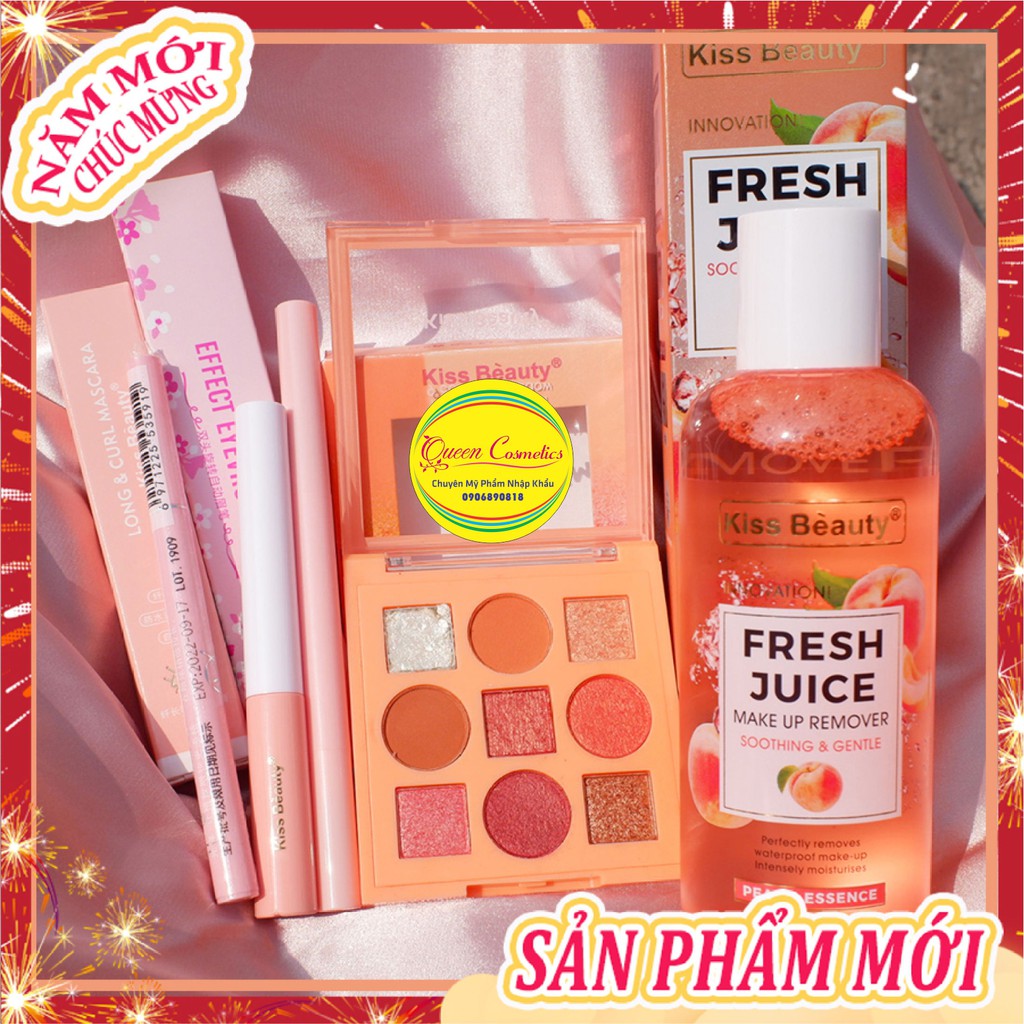 Bộ trang điểm mắt cơ bản + nước tẩy trang(chì kẻ mày+Kẻ mắt+mascara+Bóng mắt+Tẩy trang)