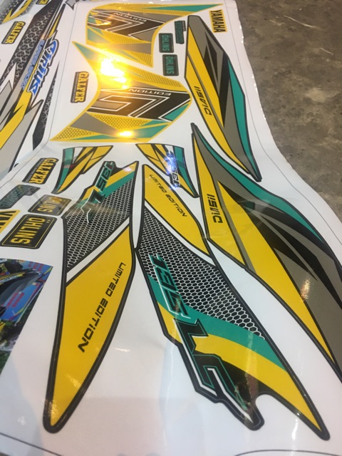 Tem rời Exciter 135 Vàng decal trắng sữa -1