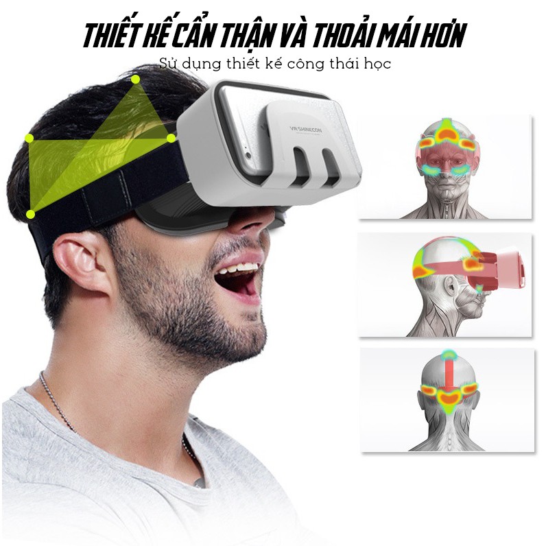 Kính Thực Tế Ảo 3D VR Shinecon G03B Cao Cấp BEESIR - Hàng Chính Hãng