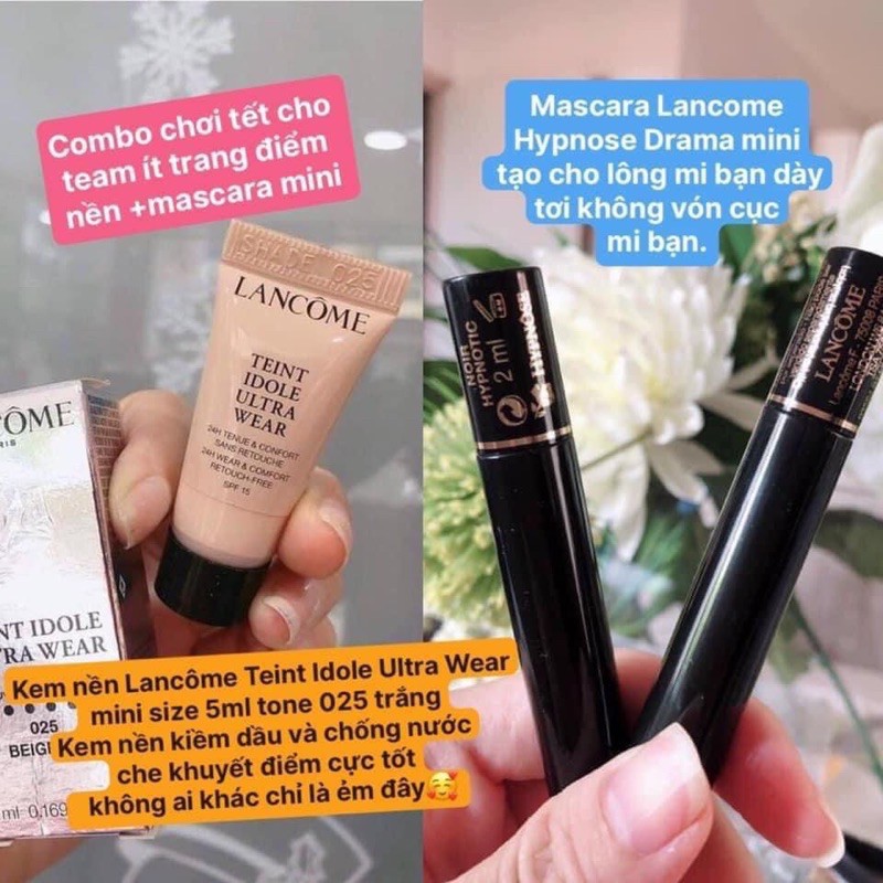 Set Lancome kem nền + mấcra mini (có tách set)