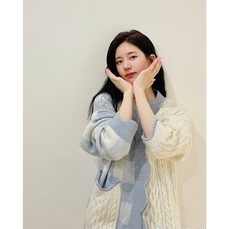 Áo cardigan len thừng Quảng Châu cao cấp hot tiktok douyin idol Form rộng màu tím trắng hồng phong cách Hàn Quốc AC18
