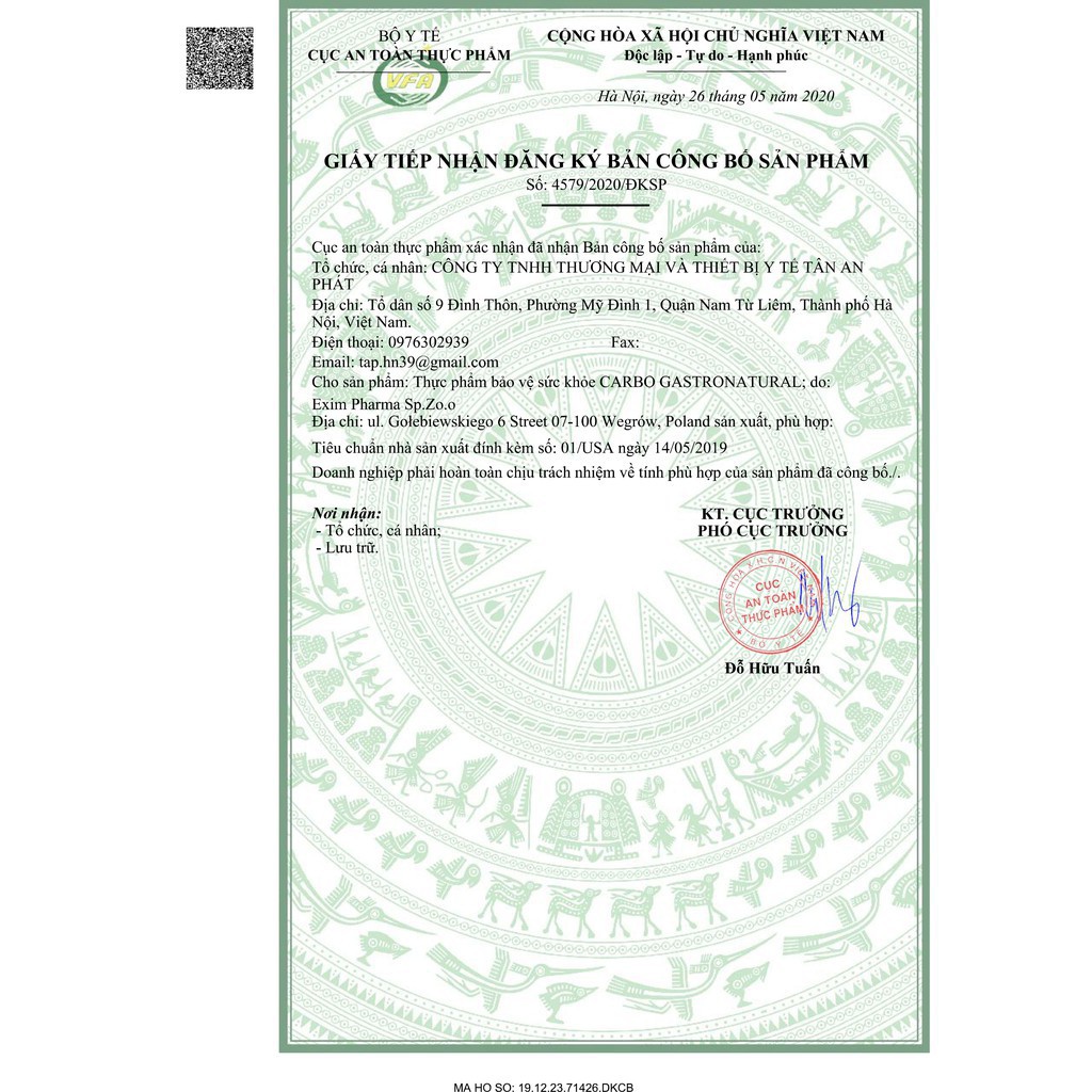 THỰC PHẨM HỖ TRỢ TĂNG CƯỜNG TIÊU HÓA CARBO GASTRONATURAL 60 Viên