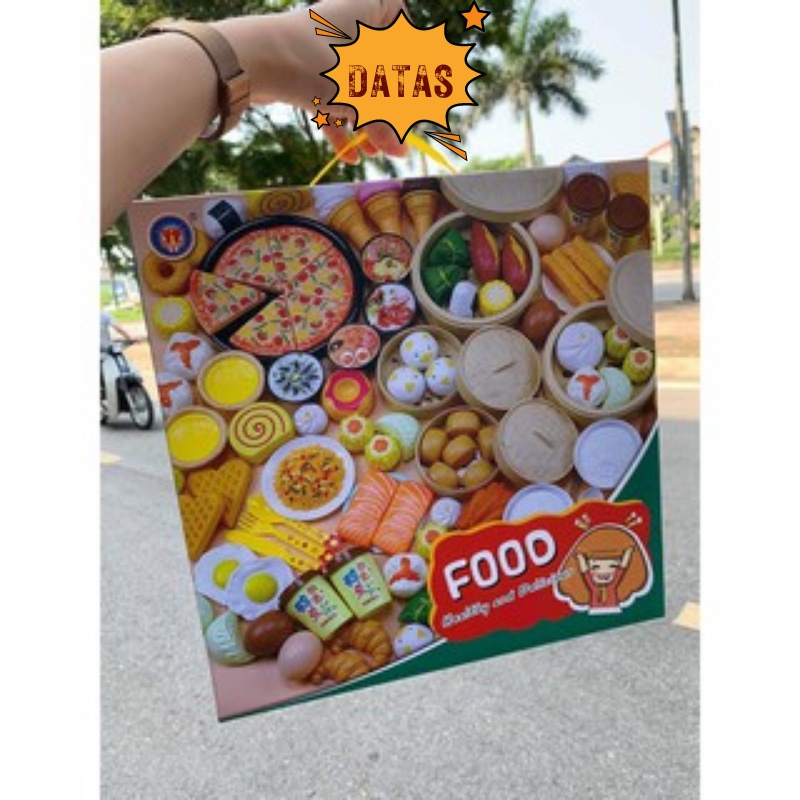 Đồ chơi nấu ăn cho bé Datas mô phỏng nhà bếp Bộ đồ chơi nhà bếp 88 món bánh bao, há cảo, bắp mô phỏng đầy đủ các món ăn