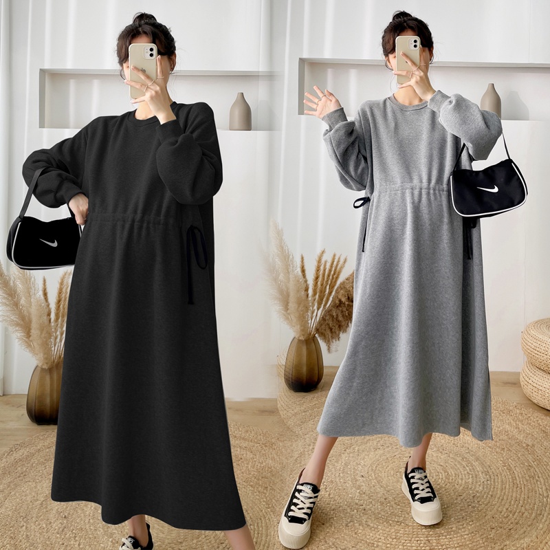 NSCAT-áo len bà bầu size 2021 mới cổ tròn hàn quốc chất lượng thời trang dài qua gối rộng rãi hợp thời trang