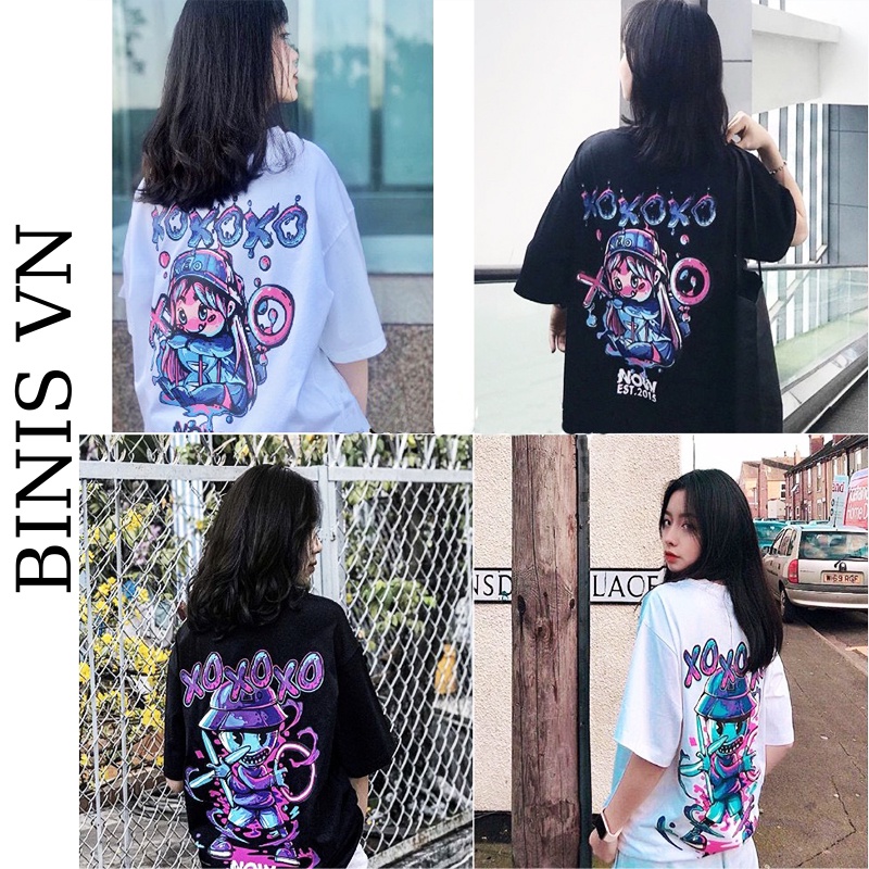 Áo Thun Tay Lỡ Unisex Form Rộng Nam Nữ Chất Vải Cotton Áo Phông Tay Lỡ Cổ Tròn Phong Cách Ulzzang BINIS
