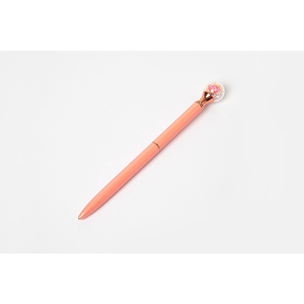 Bút Bi ARTBOX Màu Hồng Gold Gắn Hoa Thủy Tinh Trang Trí