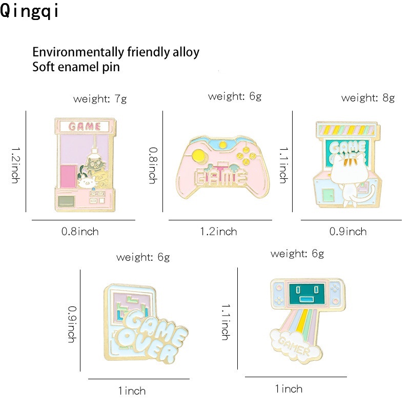 Ghim cài áo MISS ZOE kiểu máy chơi game cầm tay hoạt hình cổ điển