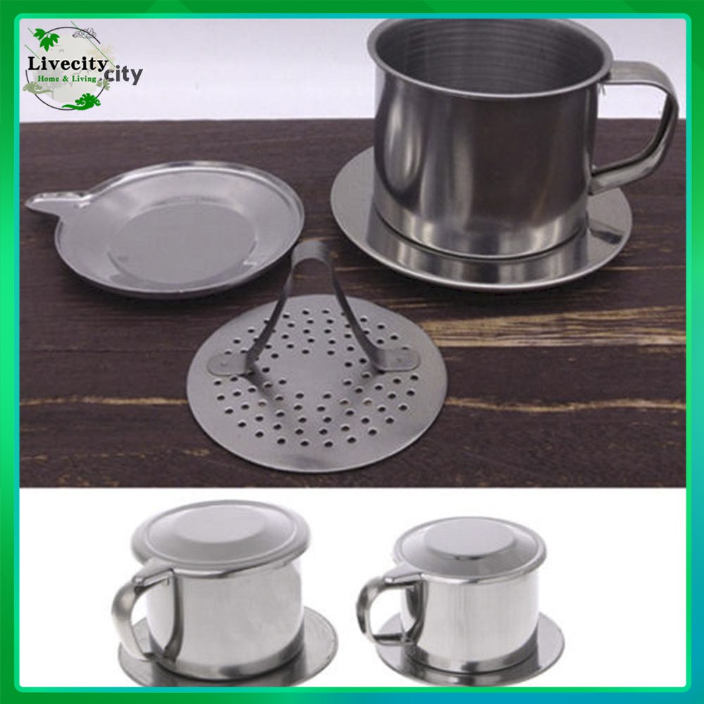 Cốc Lọc Cà Phê Nhỏ Giọt Bằng Thép Không Gỉ Có Tay Cầm