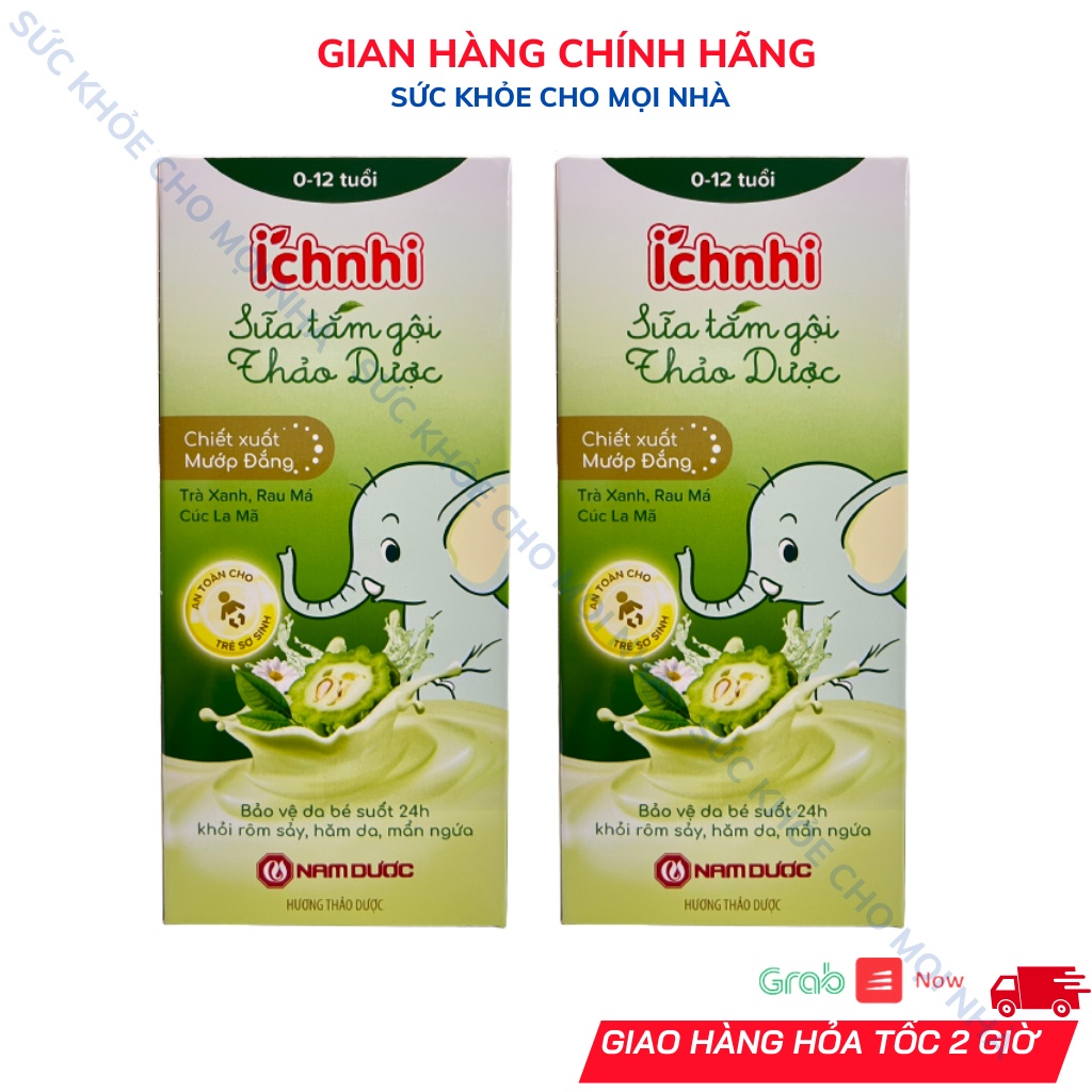 Sữa tắm gội thảo dược Ích Nhi phòng cảm lạnh, ngừa rôm sẩy, mẩn ngứa, dưỡng da mềm mịn.suckhoechomoinha