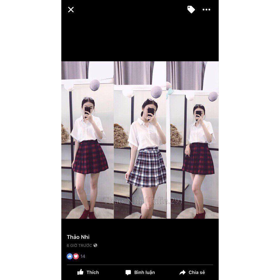 Chân váy xếp ly kẻ caro siêu xinh | BigBuy360 - bigbuy360.vn