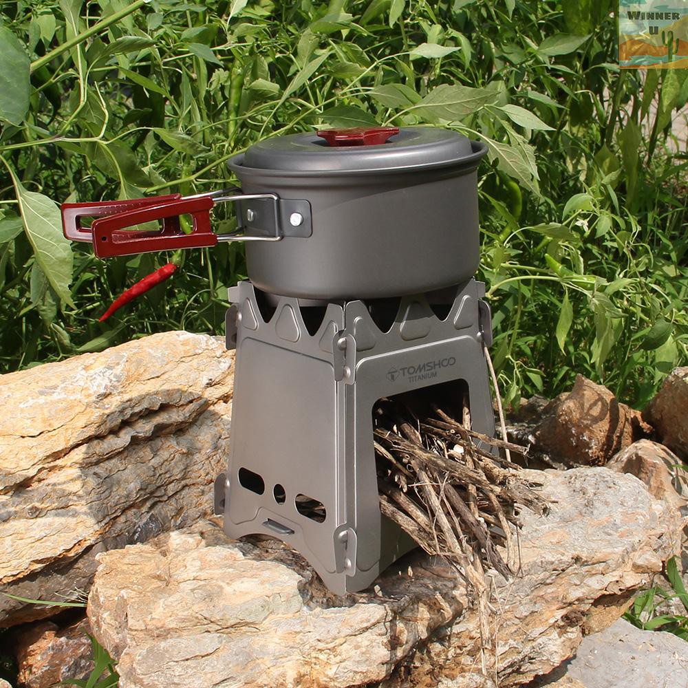 WinnerYou TOMSHOO Camping Wood Stove Portable Folding Lightweight Titanium Wood Burning Backpacking Stove for Outdoor Survival Cooking Picnic Hunting