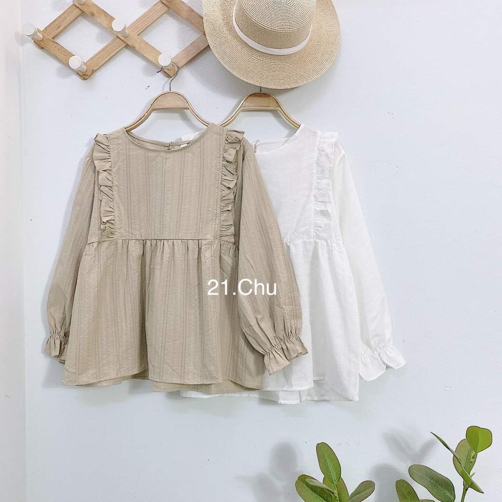 áo babydoll tay bèo tiểu thư hàng QC A282