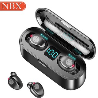 Tai nghe Bluetooth 5.0 không dây NBX F9 điều khiển cảm ứng hai tai và màn hình đèn LED có hộp sạc 2000mAh