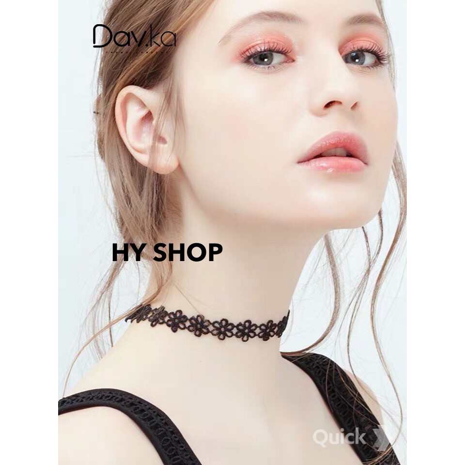 vòng cổ choker hoa kết xinh xắn