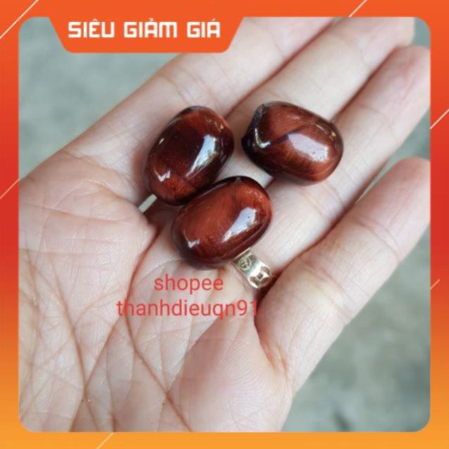 Lu thống đá mắt.hổ màu đỏ kèm dây đeo cổ