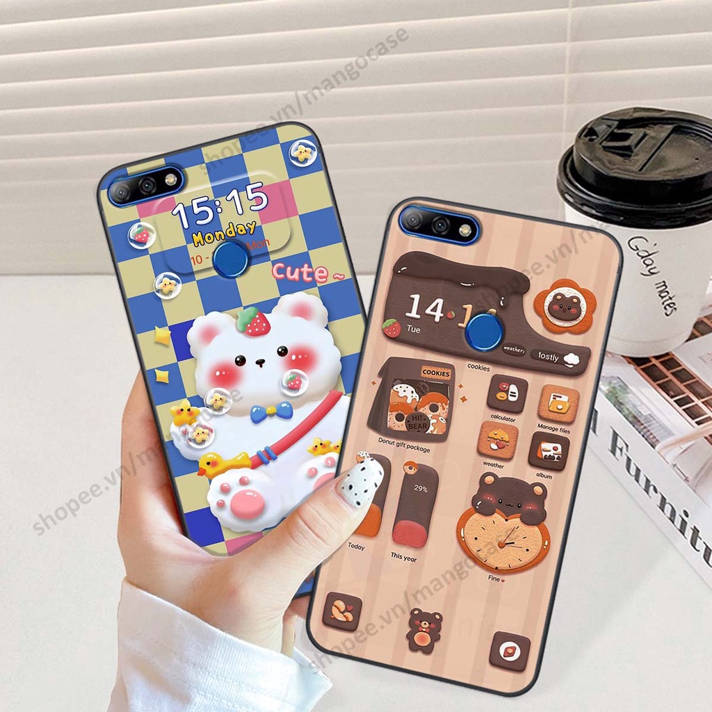 Ốp lưng Huawei Y7 Prime 2018 / Y7 Pro 2018 hình gấu, thỏ, đồng hồ cute dễ thương