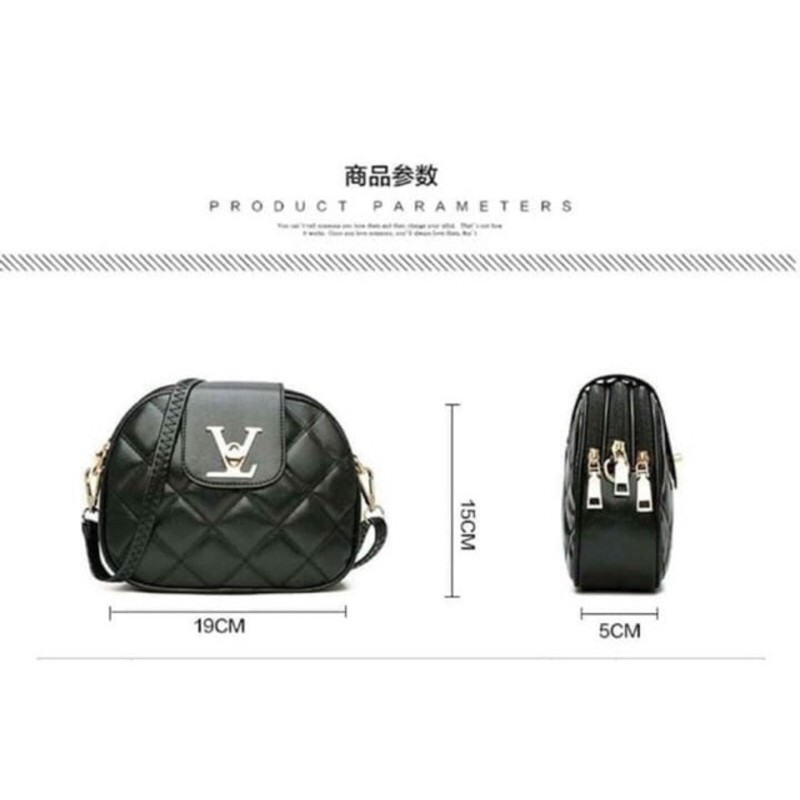 Túi đeo chéo Da 3 Ngăn Khoá - Hàng Quảng Châu DC27