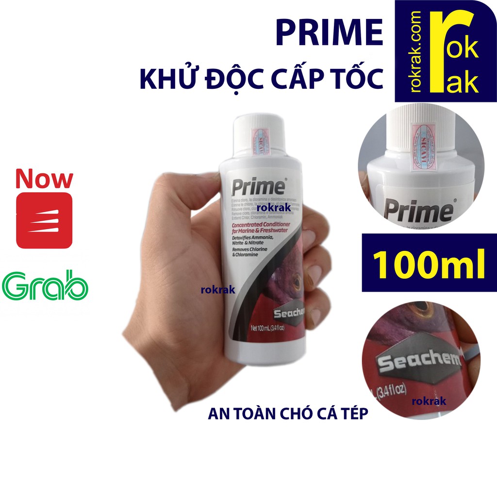 Dung dịch khử nước Seachem Prime 100 250 ML  ổn định nước cho hồ cá
