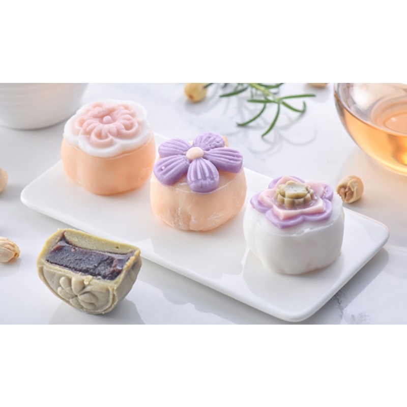 5 Dụng Cụ Làm Bánh Trung Thu 50g Hình Tròn Họa Tiết Hoa Xinh Xắn