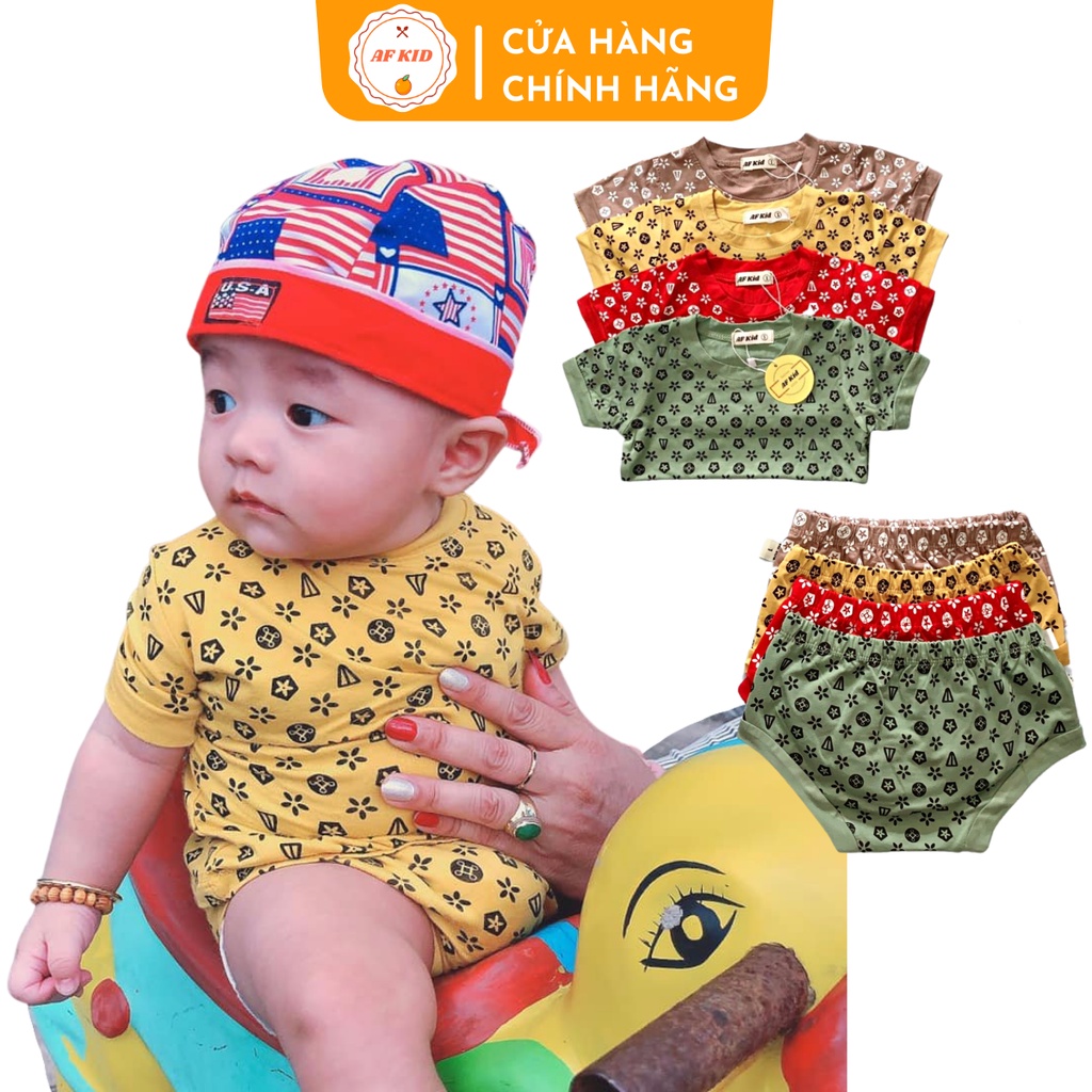 Bộ Quần Áo Cộc Tay Minky Mom Quần Chip Hoa Văn Cho Bé Chất Thun Lạnh Cao Cấp Siêu Mềm Mịn Mát