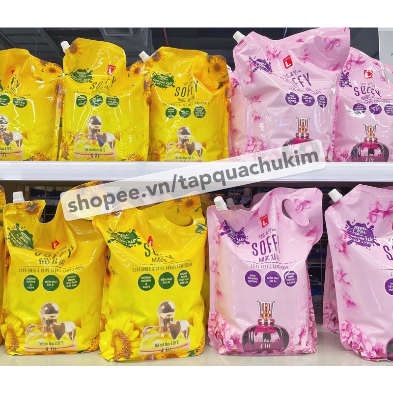Nước xả vải SOFFY Hàn Quốc túi 4L hương Hoa Hướng Dương