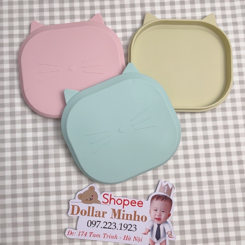 Đĩa mèo silicon siêu xinh cho bé ăn dặm