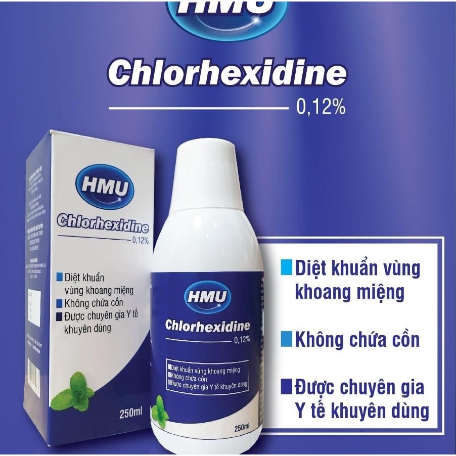 [Chính Hãng] Nước súc miệng sát khuẩn họng, ngăn ngừa virut HMU Chlorhexidine 0,12% - Đại học Y Hà Nội