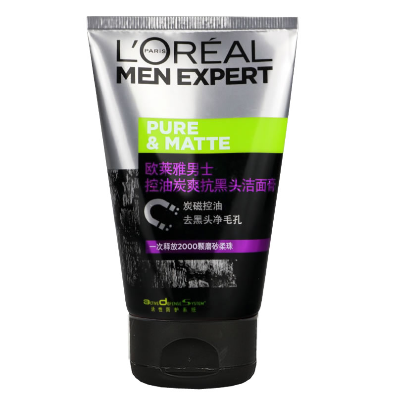 Sữa rửa mặt của người đàn ông L'Oréal, sữa rửa mặt mờ, Sữa rửa mặt, dầu, than, mát mẻ, Kem rửa mặt đen, kem dưỡng da, th